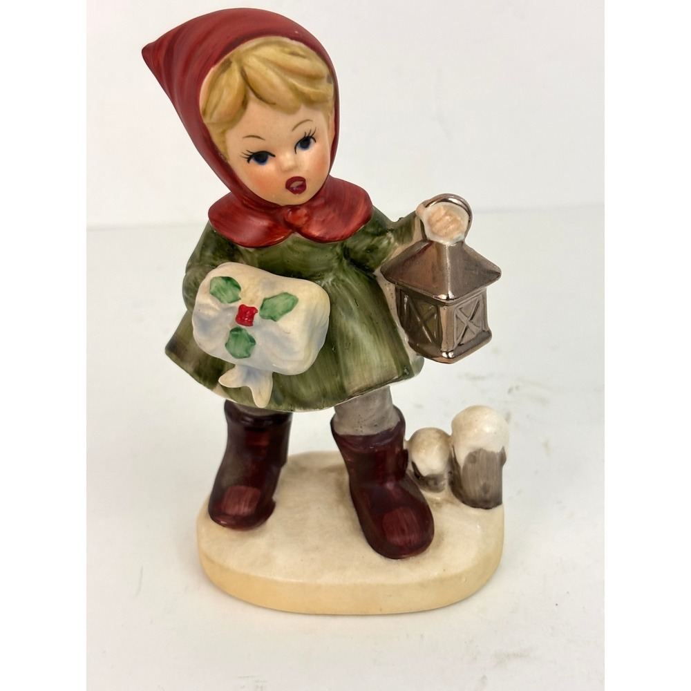 1950s Vintage NAPCO Napcoware Christmas Girl Lantern Figurine Japan 5"